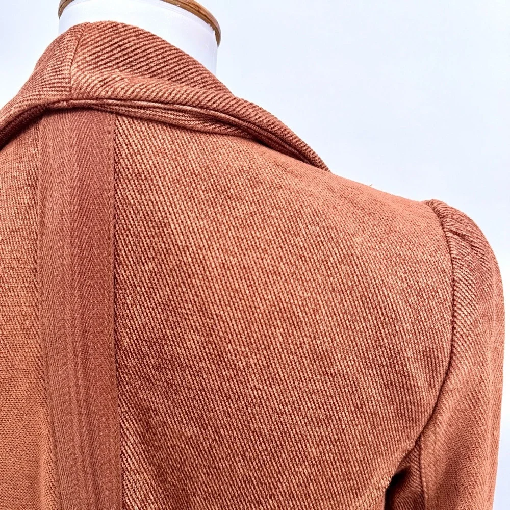 FREE PEOPLE Throwback Corduroy Jacket Lace Victorian Gothic Peplum Blazer Rust